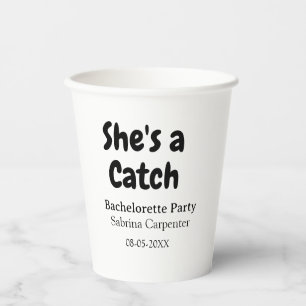 Gobelets En Papier Elle est un nom de fête de bachelorette date simpl