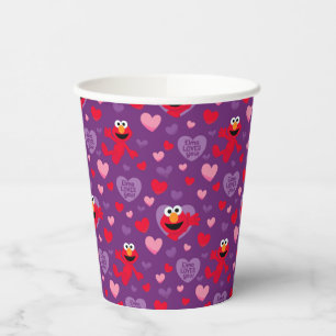 Gobelets En Papier Elmo vous aime Motif de la Saint Valentin