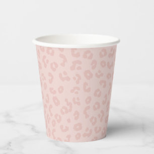 Gobelets En Papier Empreinte de léopard rose