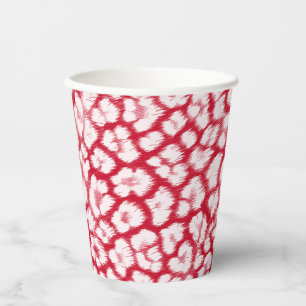 Gobelets En Papier Empreinte de léopard rouge et blanc