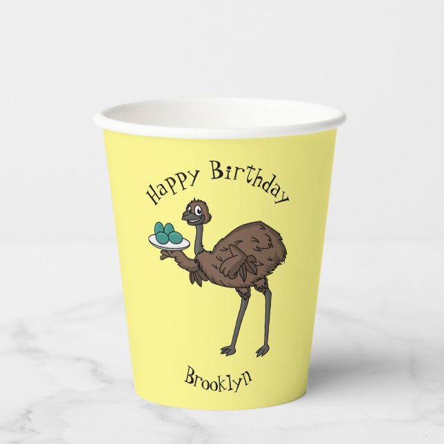 Gobelets En Papier Emu avec dessin animé d'oeufs (Recto)