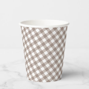 Gobelets En Papier en vichy - Baby shower Automne Rustique  