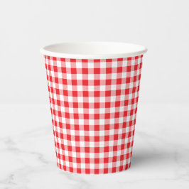 Gobelets En Papier en vichy ferme rouge et blanc