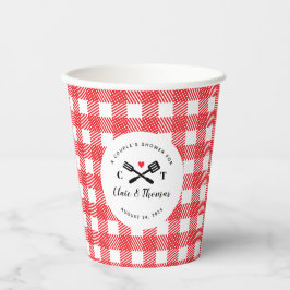 Gobelets En Papier En vichy rouge et blanc I Do BQ Couple's Shower