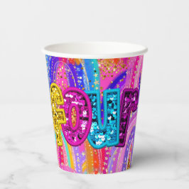 Gobelets En Papier Enfants 4e anniversaire Rainbow