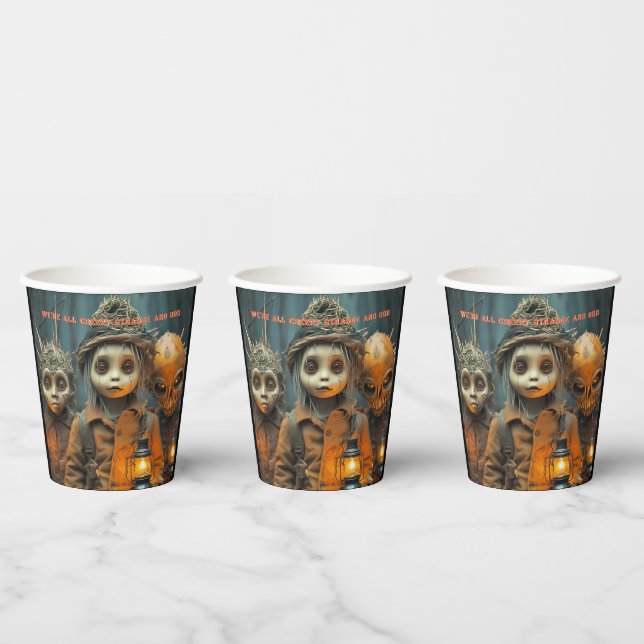 Gobelets En Papier Enfants effrayants d'Halloween (Multi)