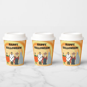 Gobelets En Papier Enfants en costumes, tasses en papier Halloween