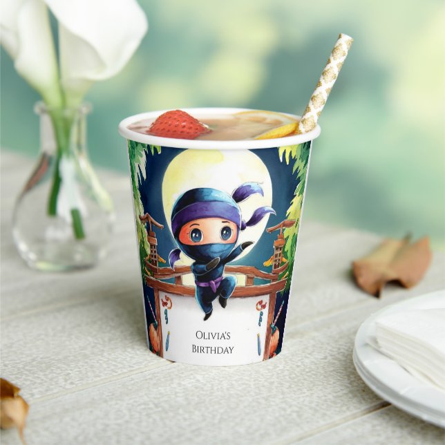 Gobelets En Papier Enfants espions Ninja Anniversaire (Insitu)