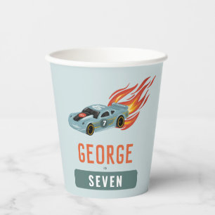 Gobelets En Papier Enfants Hot Blue Racing voiture Anniversaire