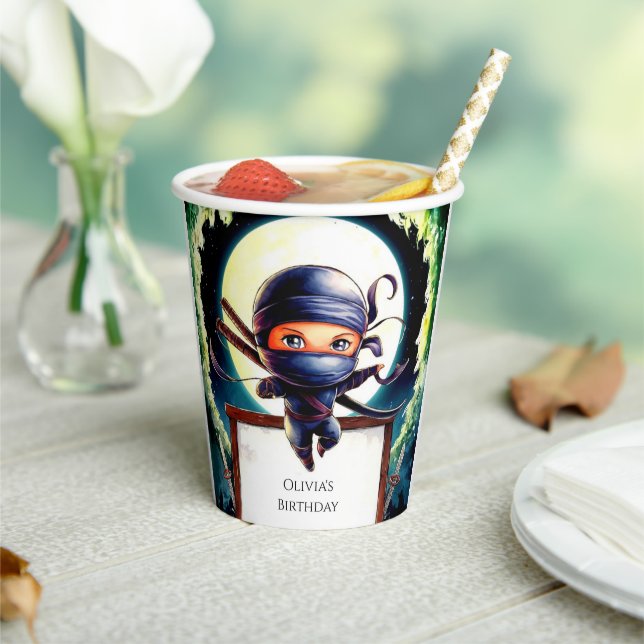Gobelets En Papier Enfants magiques Ninja Anniversaire (Insitu)