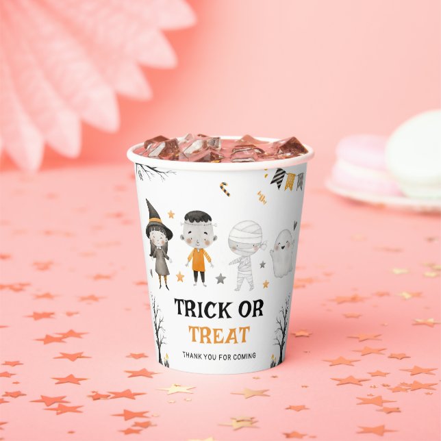 Gobelets En Papier Enfants Trick ou traiter Halloween fête d'annivers (Insitu)