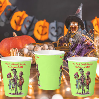 Gobelets En Papier Enfants Zombie Famille Halloween Coupes de papier