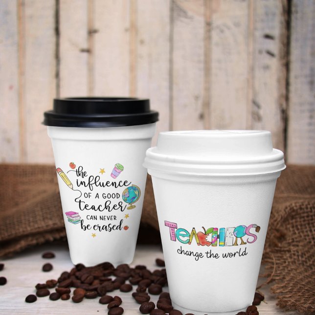 Gobelets En Papier Enseignant Merci (Créateur téléchargé)