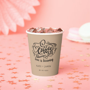 Gobelets En Papier ensemble de tasse en papier mariage monogramme de