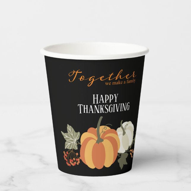 Gobelets En Papier Ensemble, Nous Faisons Famille, Thanksgiving (Recto)