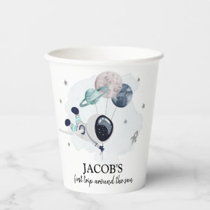 Gobelets En Papier Espace extra-atmosphérique garçon 1er voyage autou