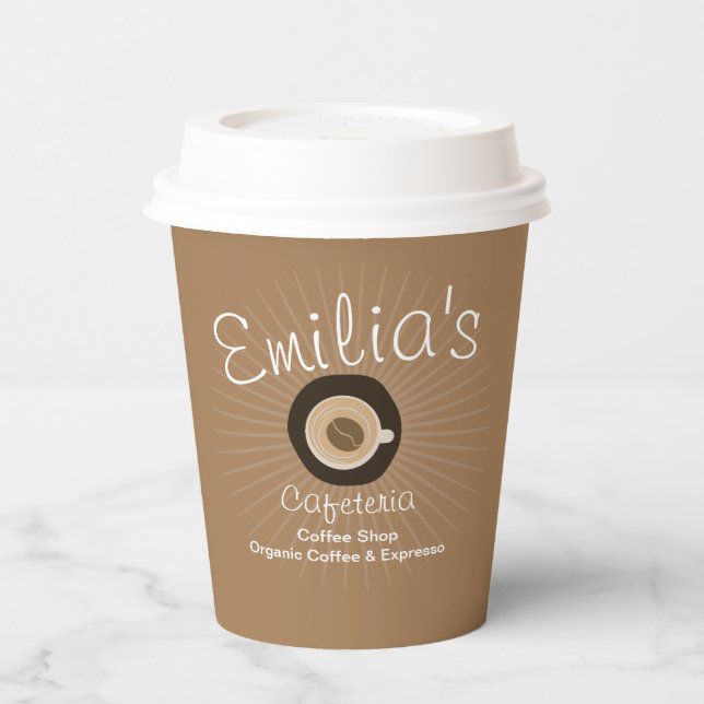 Gobelets En Papier Espresso Coffee Shop Logo d'entreprise (Gauche)