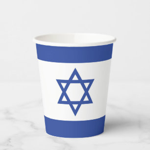 Gobelets En Papier Etat d'Israël Drapeau, Étoile de David Juifs