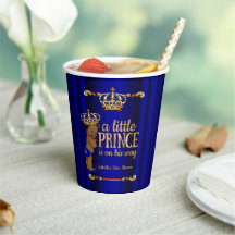 Ethnic Royal Blue Gold Prince Baby shower