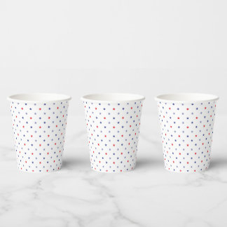 Gobelets En Papier Étoile minimaliste Coupe en papier rouge, bleu et
