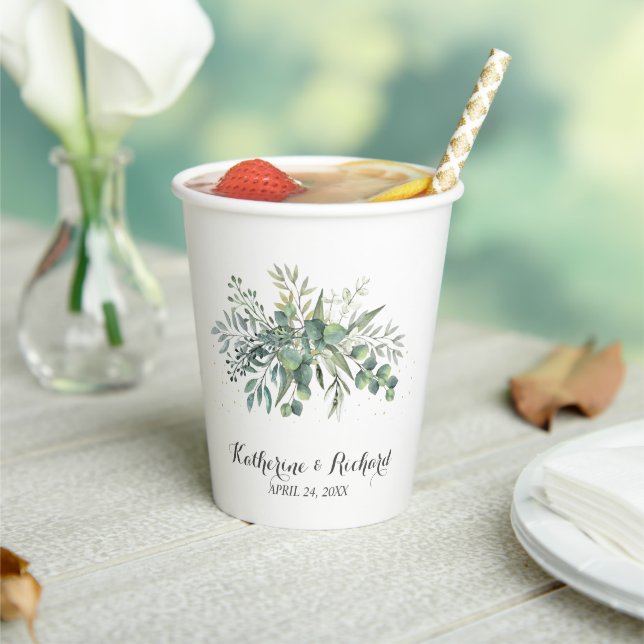 Gobelets En Papier Eucalyptus Garden Mariage Coupes en papier (Insitu)