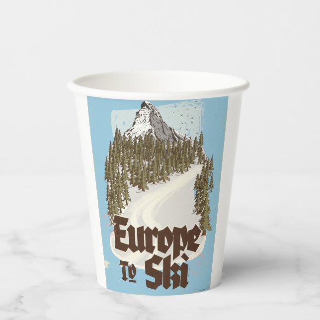 Gobelets En Papier Europe To Ski (Recto)