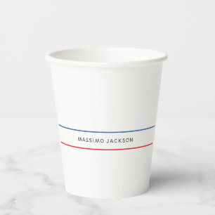 Gobelets En Papier Exclusif Personnel Moderne Bleu Rouge Blanc