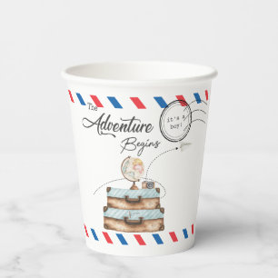 Gobelets En Papier Faire suivre Baby Shower Garçon Aventure Poste Val