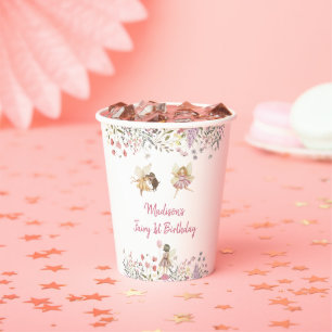 Gobelets En Papier Fairy Garden Boho Fleur sauvage