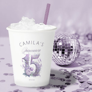 Gobelets En Papier Fairytale Garden Quinze Quinceanera ID1030