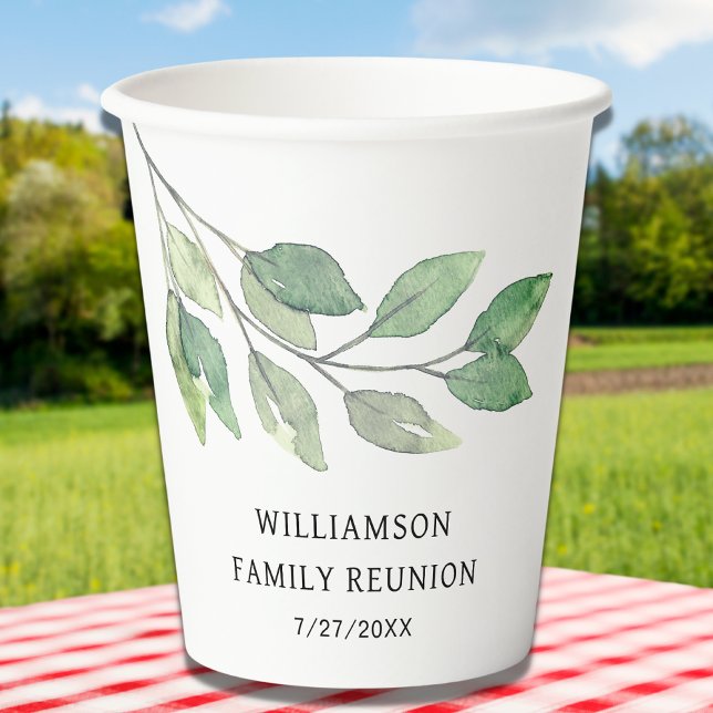 Gobelets En Papier Famille Reunion Green Personnalisé (Créateur téléchargé)