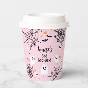 Gobelets En Papier Fantôme Éffrayant d'Halloween rose