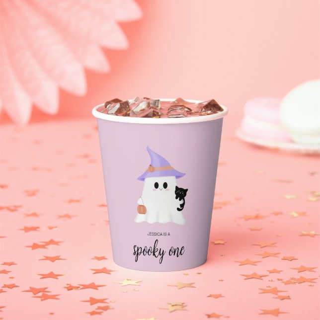Gobelets En Papier Fantôme rose mignon Halloween Première Fille d'ann (Insitu)
