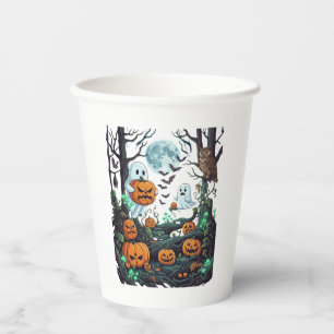 Gobelets En Papier Fantômes d'Halloween Citrouilles effrayantes Hibou