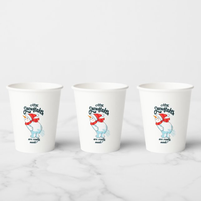 Gobelets En Papier Farer Snowman Comment Les Snowflakes Sont Vraiment (Multi)