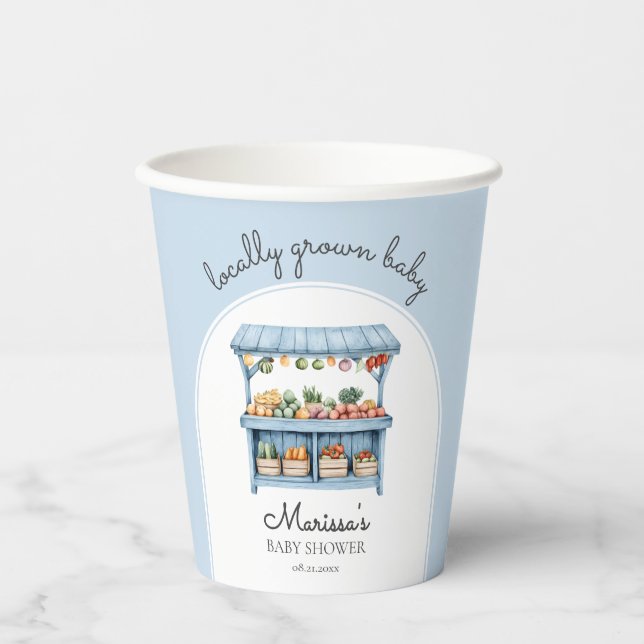 Gobelets En Papier Farmers Market Boy Baby Shower (Recto)