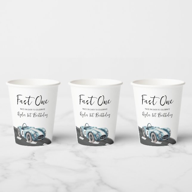 Gobelets En Papier Fast One Race Car First Birthday (Multi)