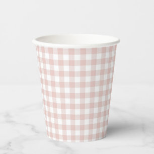 Gobelets En Papier Faye et Lauren Blush Plaid