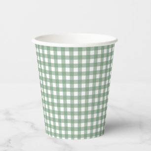 Gobelets En Papier Faye et Lauren Fall Green En vichy