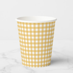 Gobelets En Papier Faye et Lauren Fall Jaune En vichy