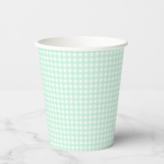 Gobelets En Papier Faye et Lauren Pastel En vichy Green (Recto)