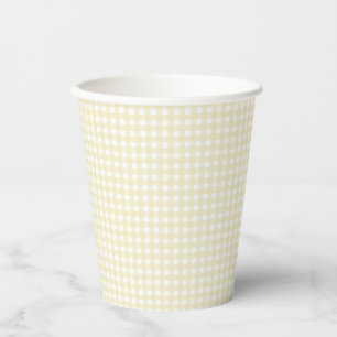 Gobelets En Papier Faye et Lauren Pastel En vichy jaune