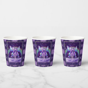Gobelets En Papier Fée de pluie violette