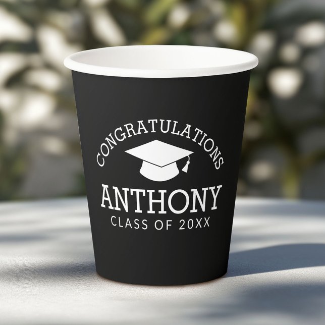 Gobelets En Papier Félicitations Diplômé - Diplôme de Diplôme Classe  (Personalized Paper Cups)