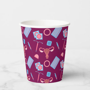 Gobelets En Papier Feministe Motif de la contraception