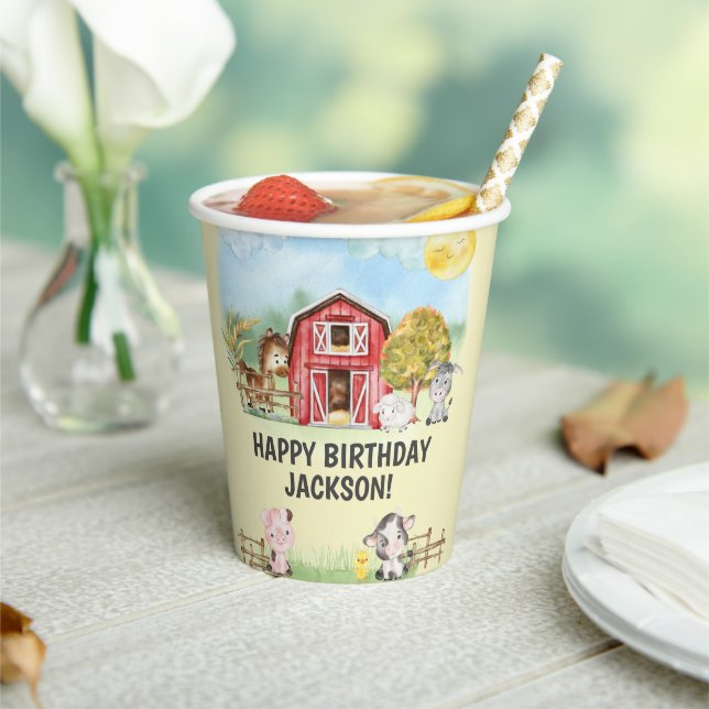 Gobelets En Papier ferme animal grange thème 2e anniversaire (Insitu)