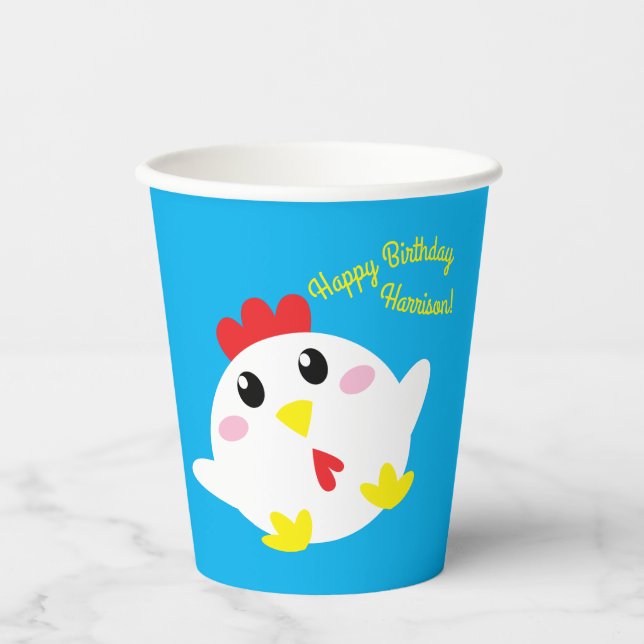 Gobelets En Papier Ferme de poulet Fête d'anniversaire Enfants (Recto)