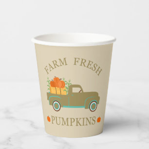 Gobelets En Papier ferme eau fraîche citrouilles automne