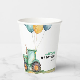 Gobelets En Papier Ferme Green Tractor Anniversaire