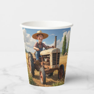 Gobelets En Papier Fermier sur tracteur